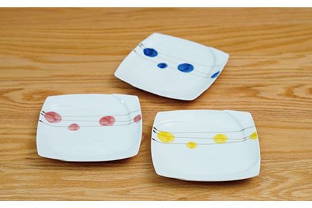 【波佐見焼】シャボンライン トリオ 角皿 小皿 食器 皿 【団陶器】 [PB85] 波佐見焼