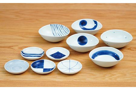 【波佐見焼】絵変り 小皿 小鉢 10点セット 食器 皿 【団陶器】 [PB86] 波佐見焼
