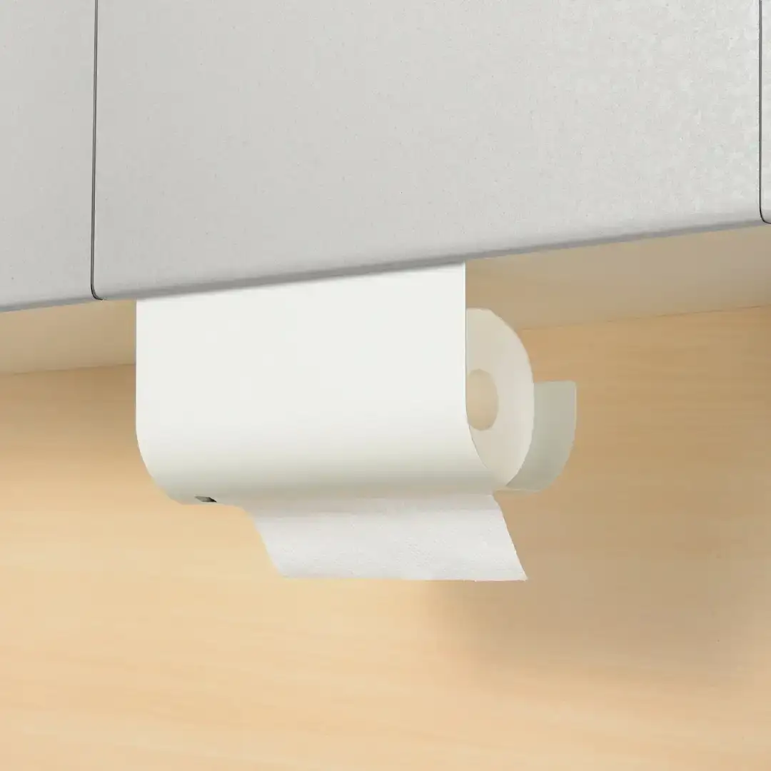 片手でカット 吊り下げキッチンペーパーハンガー ホワイト