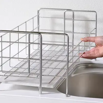吸水 水切りラック スライドタイプ 吸水トレイ 燕三条製 キッチン用品 bwsSELECTION [ビーワーススタイル]