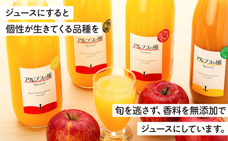 果汁100％ジュースで味わう 信州のリンゴ 爽やか酸味系 大瓶 6本 セット 詰め合わせ りんご 林檎 アップル アップルジュース ミックスジュース 無添加 飲料 飲料類 甘い 濃厚 長野 長野県