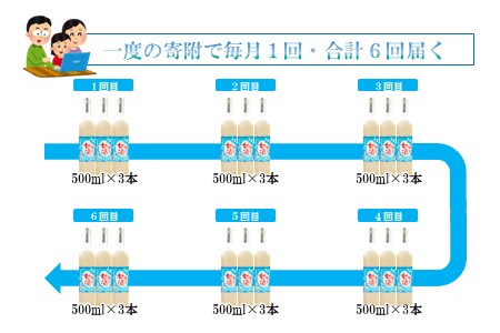 6回 定期便 甘酒 500ml 計18本 甘酒