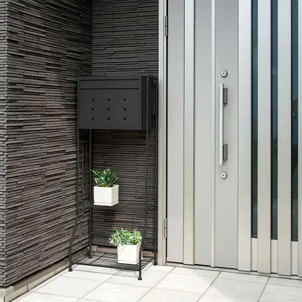 大型郵便ポスト&ガーデンポストスタンド マットブラック 郵便受け [グリーンライフ]【034P004】