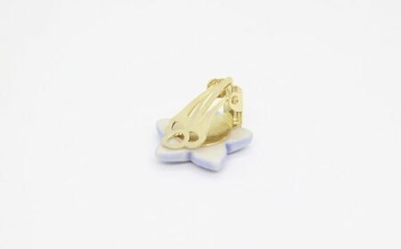 【美濃焼】 ききょう イヤリング 青色 瑞浪市 / TILEmade タイル アクセサリー ハンドメイド [AZCD013]