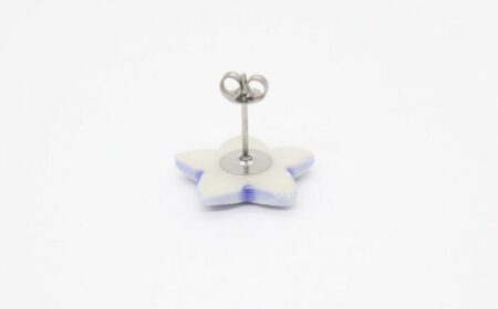【美濃焼】 ききょう ピアス 青色 瑞浪市 / TILEmade タイル アクセサリー ハンドメイド [AZCD016]