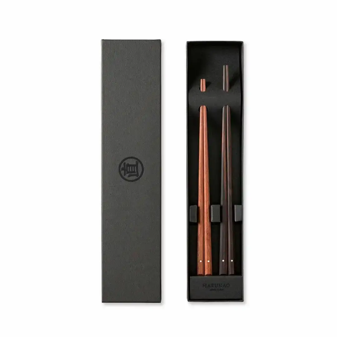 夫婦箸セット 特上百年八角箸 高級 贈答用 無塗 燕三条製 [マルナオ]