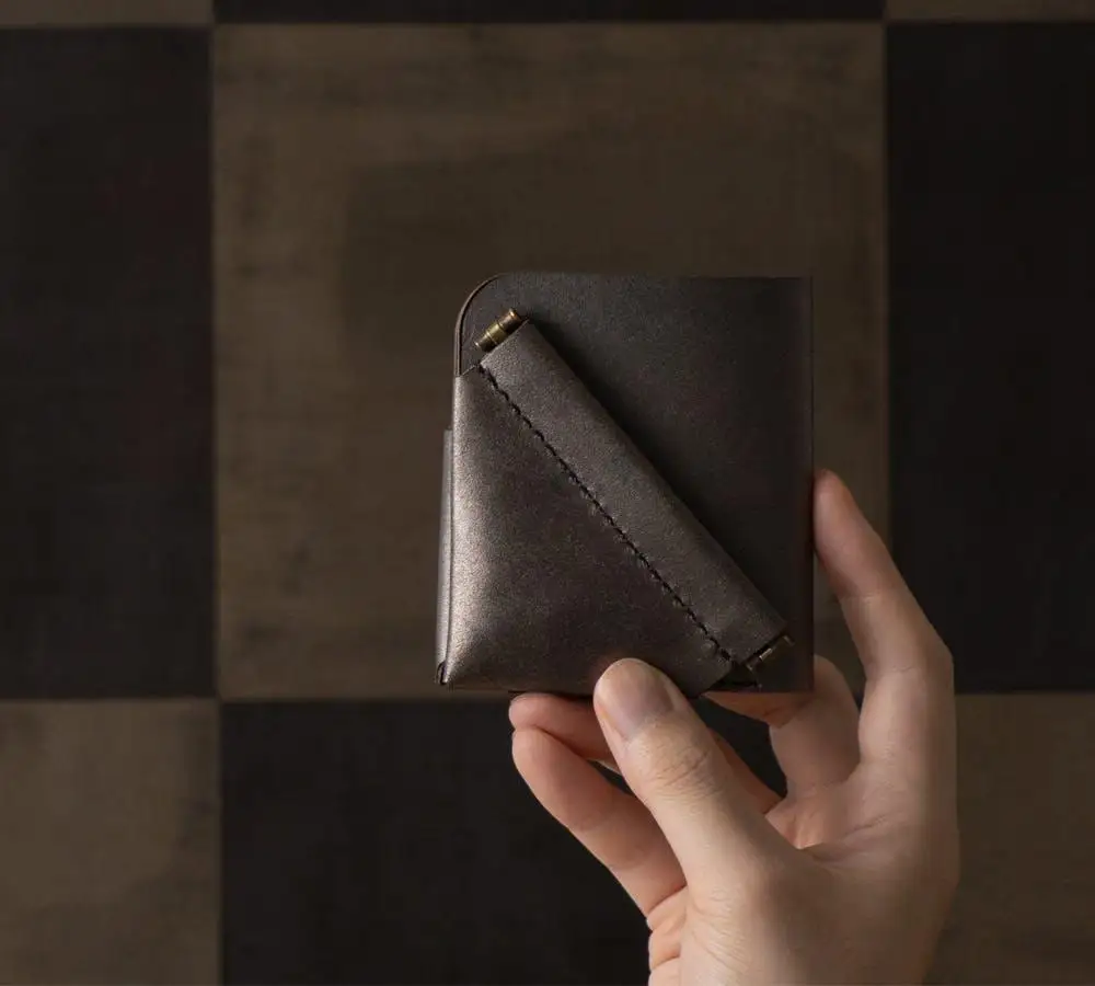 【takenaka kinsai】＼ wallet（バックスラッシュ・ウォレット）[本革・銀箔 ミニマル財布]