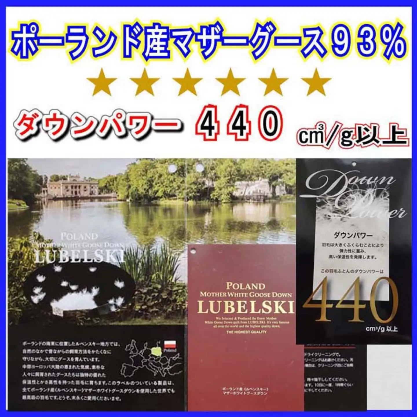 訳あり 羽毛布団 ダブル ポーランド産マザーグース93％ ダウンパワー440 掛け布団 CK357