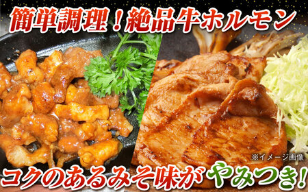 【12回定期便】【五島のお肉3種】五島牛ホルモン＆五島豚ロースみそ漬＆五島豚スライスみそ漬 五島市/肉のマルヒサ[PCV037] 