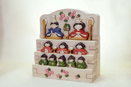 木工パズル おひなさま三段飾り（五人囃子） 積み木 積木 つみき 木の