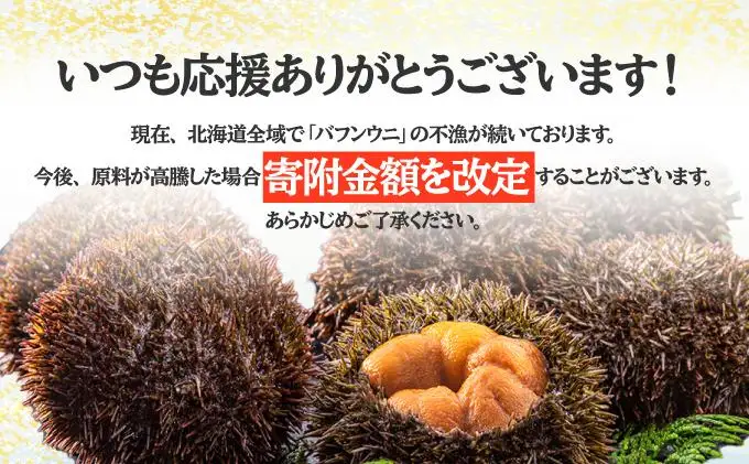 [5525-0661]北海道 噴火湾産 塩水 バフンウニ 100g 1パック うに ウニ 雲丹 海鮮 海の幸 魚介類 ウニ丼 お寿司 濃厚 無添加 産地直送 産直 お取り寄せ 山村水産 送料無料
