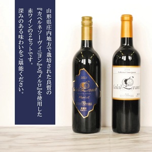 B03-203　庄内の『カベルネソーヴィニヨン』『メルロ』赤ワイン2本セット