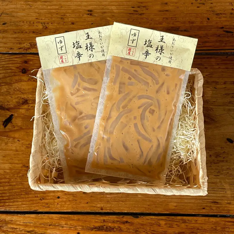王様の塩辛 ゆず風味 小パック 2枚【 惣菜 いかの塩辛 あおりいか 珍味 柚子 お取り寄せ 御中元 お中元 お歳暮 父の日 母の日 贈り物 日本酒 焼酎 おつまみ 塩辛 塩辛】【家庭用 自宅用 贈答品 贈答用 ギフト 神奈川県 小田原市 】