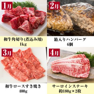【12か月定期便】鹿児島県産 黒毛和牛 食べ尽くし セット 毎月、少しの贅沢をお届けします！【00-030-13-TK】