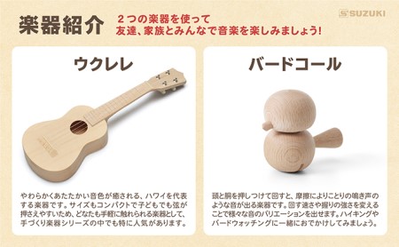 塗って！作って！演奏しよう！ 手づくり楽器シリーズ2点セット　ウクレレ、バードコール 雑貨 