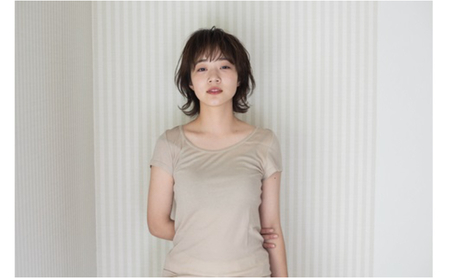 《絹生活研究所》インナー／レディース／フレンチ袖／ベージュ（3サイズ） インナーウェア 下着 肌着 Tシャツ ファッション 服 女性  Lサイズ