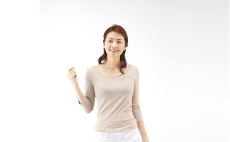 《絹生活研究所》インナー／レディース／8分袖／ベージュ インナーウェア 下着 肌着 ファッション 服 女性  LLサイズ