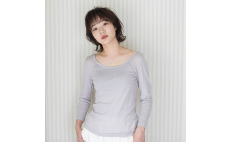 《絹生活研究所》インナー／レディース／8分袖／グレー インナーウェア 下着 肌着 ファッション 服 女性  Mサイズ