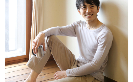《絹生活研究所》インナー／メンズ／長袖／グレー インナーウェア 下着 肌着 ファッション 服 男性  Lサイズ