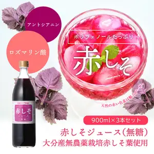 赤しそジュース　無糖タイプ　900ｍｌ×3本 F10038