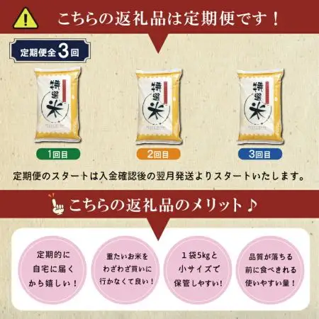 コシヒカリ【定期便3ヶ月】特選米コシヒカリ 5kg MK17