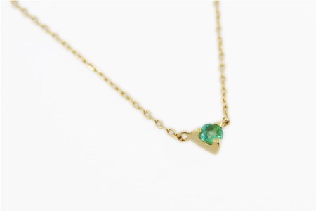 5月 誕生石 K18イエローゴールドエメラルドネックレス [工房グリーム 山梨県 中央市 21470831] アクセサリー ジュエリー プレゼント ギフト 贈りもの
