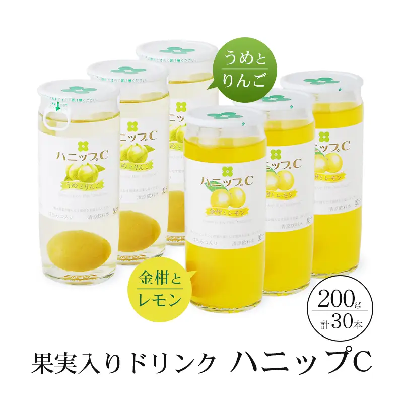 果実入り清涼飲料水　ハニップＣ 2種類セット（30本）【prm001B】