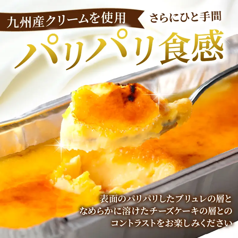 九州産クリームチーズ使用　濃厚チーズブリュレと濃厚チョコチーズケーキセット_B048-003