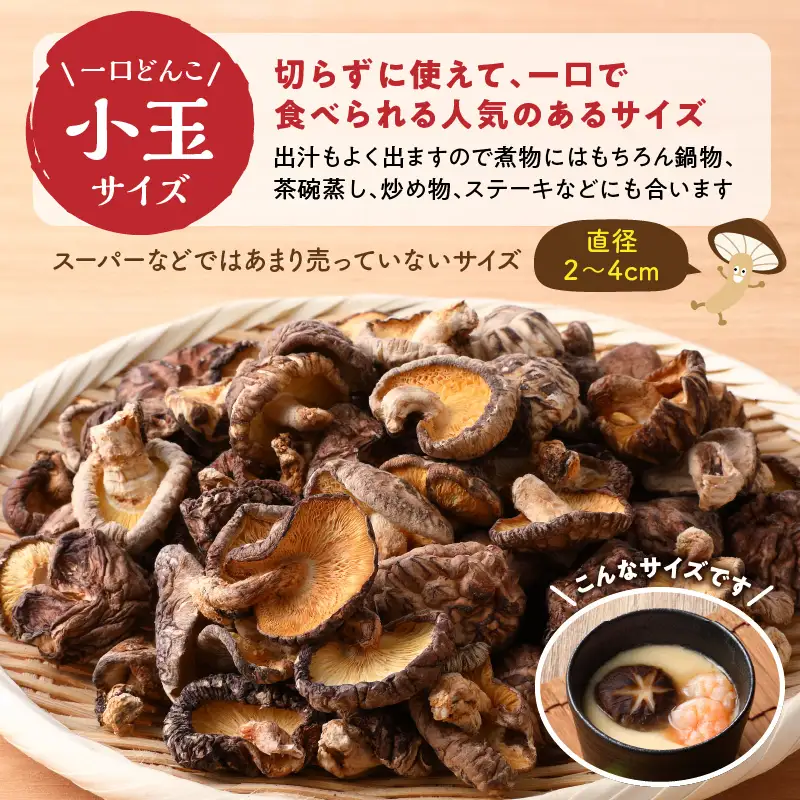 大分県産小玉どんこ椎茸300g 原木栽培 干し椎茸_B063-013