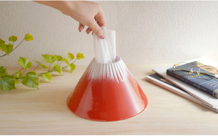 瑞峯窯 有田焼 赤富士 ティッシュディスペンサー 【原重製陶所】 日本 富士山 ティシュ インテリア ギフト おもしろい プレゼント A24-150