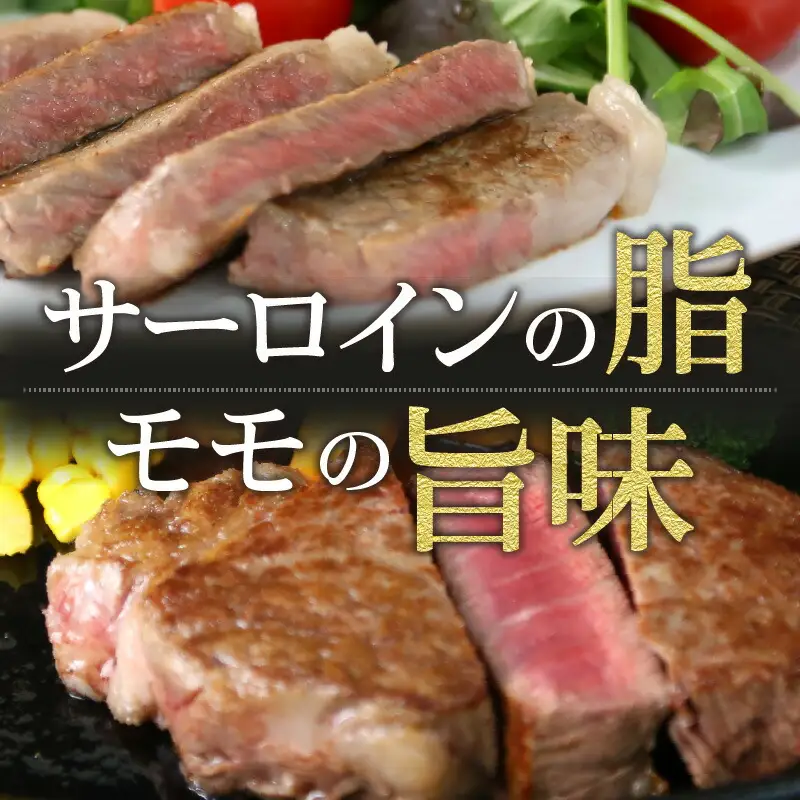 但馬牛 経産牛 ステーキ 食べ比べ サーロイン150g×2 モモ150g×2 合計4枚 600g 冷凍 牛肉  02-29