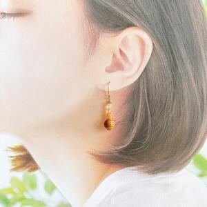屋久杉×11月誕生石　ピアス