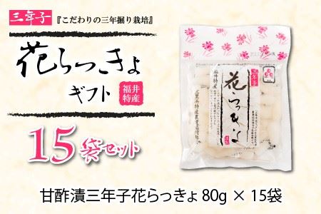 『こだわりの三年掘り栽培』 福井特産 三年子花らっきょギフト 【甘酢 漬け 国産 漬け物 お漬物 ラッキョウ らっきょう】 [B-0701]