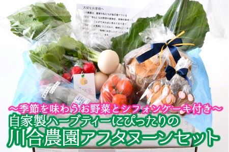 自家製ハーブティーにぴったりの川合農園アフタヌーンセット ～季節を味わうお野菜とシフォンケーキ付き～【A-7501】