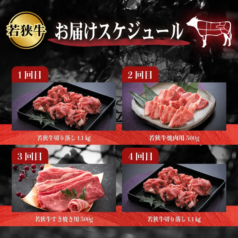 【4ヶ月連続お届け】 若狭牛ふるさと定期便C [H-2204]
