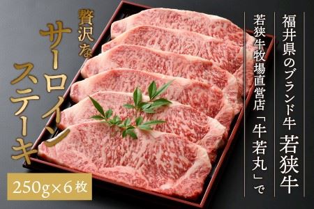 若狭牛 特上サーロインステーキ 250g × 6枚 & 越前海岸の百笑の塩・結晶塩・若狭牛専用スパイス セット [J-1852]