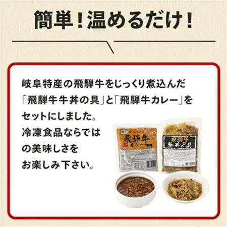 飛騨牛牛丼の具とカレーのセット【2種5食】冷凍食品詰め合わせセット　【配送不可地域：離島】【1213292】