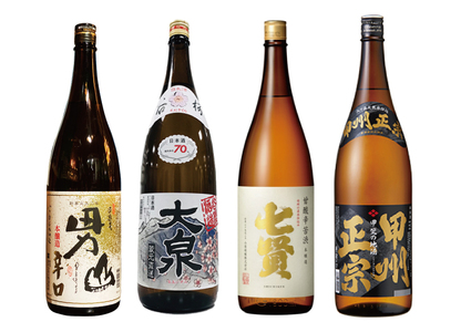 北杜市の酒蔵　日本酒一升瓶　4本セット 北杜市の酒蔵 日本酒 酒 七賢 山梨銘醸 谷櫻酒造 武の井酒造 八巻酒造 本醸造 1800ml 4本セット 飲み比べ ギフト 贈り物 家飲み セット 贈答 母の日 父の日 [h147]