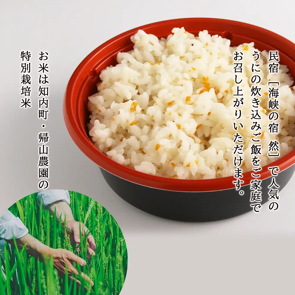 うに うにの炊き込みごはん ～ 雲丹まんま ～ ×６＜海峡の宿 然＞