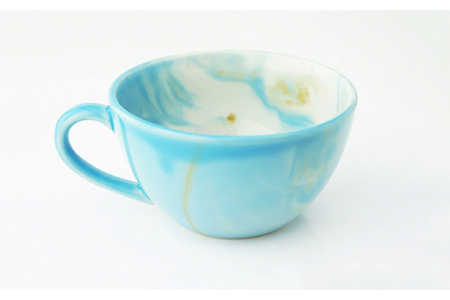 【美濃焼】Marble スープカップ 2個セット（スカイ・ピンク）【佐橋製陶所】≪土岐市≫ 食器 マグカップ コップ マーブル ペア 夫婦 新生活 かわいい おしゃれ カラフル ブルー ピンク 水色 桃色 美濃焼 国産 食器 コップ マグ シンプル キッチン スープ 朝食[MAF005]