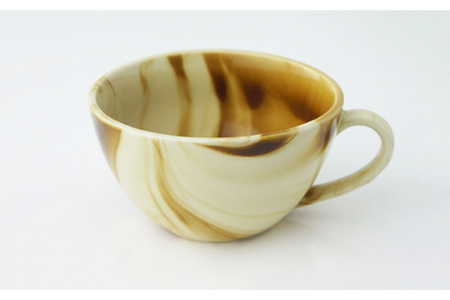 【美濃焼】Marble スープカップ 2個セット（ベージュ・ブルー）【佐橋製陶所】≪土岐市≫ 食器 マグカップ コップ マーブル ペア 夫婦 新生活 かわいい おしゃれ カラフル ベージュ 青色 食器 美濃焼 国産 食器 コップ マグ シンプル キッチン スープ 朝食[MAF006]
