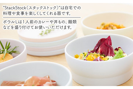 【美濃焼】StackStock ボウルL 5色セット【城山製陶所】 小鉢 食器 うつわ カレー 丼 ミニ丼 小物入れ 収納 スタック カラフル かわいい  食器 国産 美濃焼 陶器 洋食器 お皿 中鉢 取り鉢 取り皿 煮物鉢 副菜鉢 ボール マルチボウル スープボウル デザートボウル シリアルボウル 送料無料 [MCK003]
