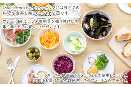 【美濃焼】StackStock プレートM 5色セット【城山製陶所】 インテリア 収納 スタック カラフル かわいい 食器 皿 ケーキ デザート 美濃焼 取り皿 セット 小皿 ケーキ皿 デザート皿 おしゃれ 送料無料  [MCK005]