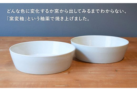 【美濃焼】URBAN ボウルLペアセット ホワイト＆ホワイト【作山窯・SAKUZAN】【TOKI MINOYAKI返礼品】 食器 皿 お皿 プレート 切立 ボウル 鉢 パスタ皿 カレー皿 サラダボウル  シンプル グラデ かわいい ペア ホワイト 白 贈り物 ギフト プレゼント 送料無料  [MBJ011]