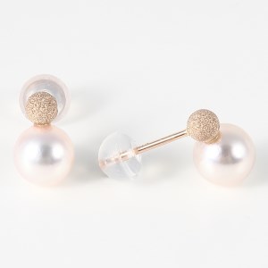 1027 K18PGあこや本真珠ピアス　フラッシュボール　　K18 ピンクゴールド  あこや真珠 ピアス 伊勢志摩 アクセサリー ジュエリー フォーマル カジュアル ギフト 伊勢市 １8金 フラッシュボール プチ