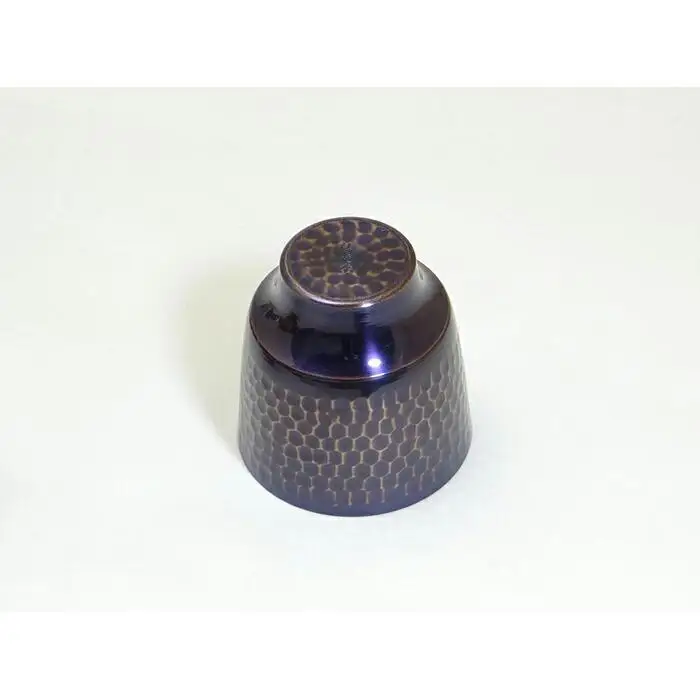 純銅鎚目ぐい呑み 紫被仕上 100ml