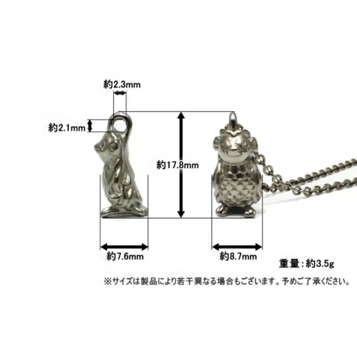 純チタンネックレス　アマビエ　45cm　アジャスター付き
