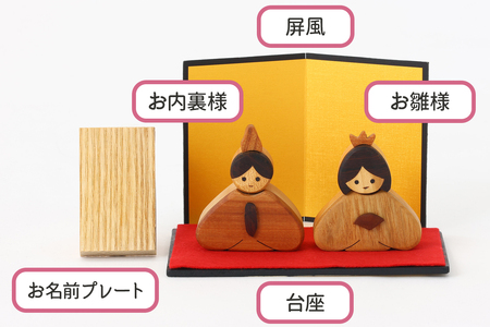 とんぼ工房手作り「木のミニお雛様」 [0332]