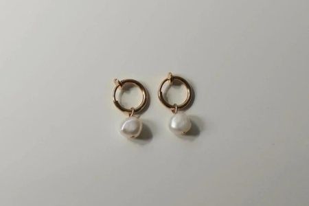 【LENERAオリジナルイヤリング】pearl hoop earring