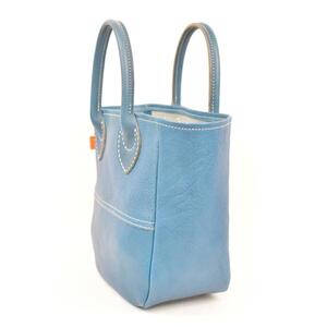 栃木レザー使用｜ソフトな手触り 本革 小さめトートバッグ｜Tote bag 03 S｜ブルー｜minca（全6色）